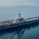 The aircraft carrier USS Carl Vinson (CVN 70) transits the Sunda Strait near Indonesia on April 14, 2017 (U.S. Navy photo by Mass Communication Specialist 2nd Class Sean M. Castellano/Released)
